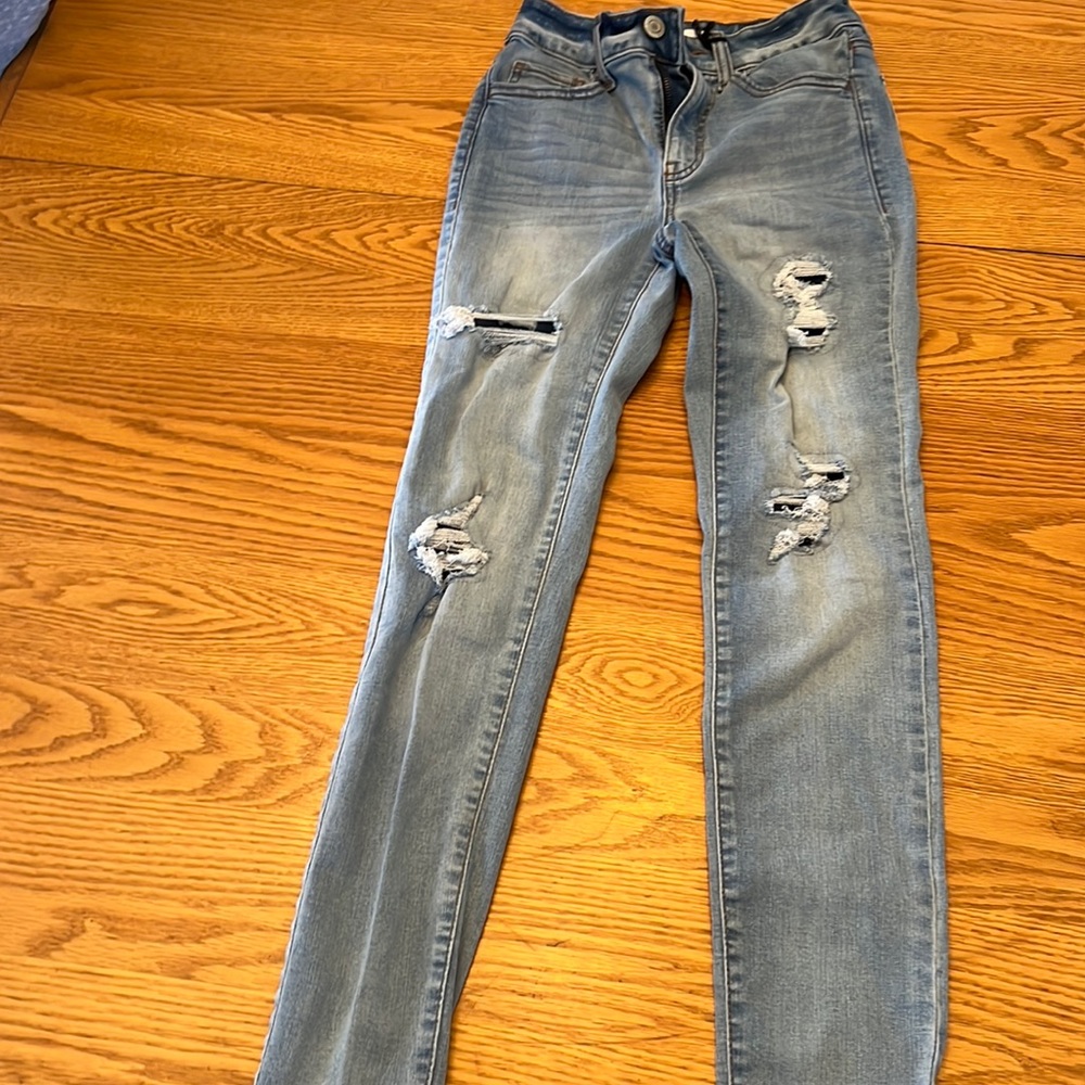 patched ripped jeans